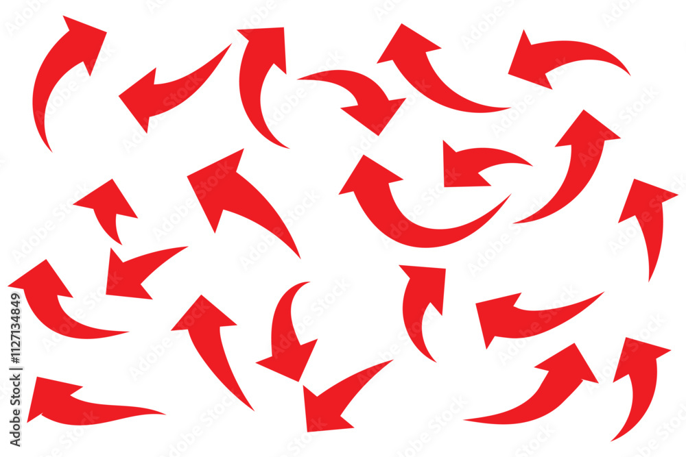 Poster a collection of hand-drawn arrows in various shapes and styles. perfect for design and creative proj