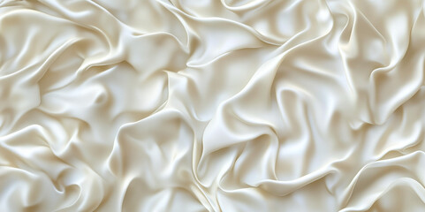 Obraz premium White or cream colored satin fabric background 