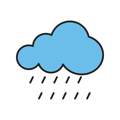 rain color line icon with white background vector stock illustration
