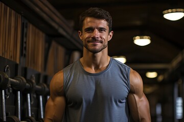 Obraz premium Portrait of a man in a fitness club.