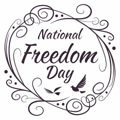 national freedom day typography  Vector illustration isolated on white background