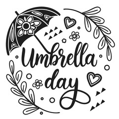 National umbrella day Vector illustration isolated on white background