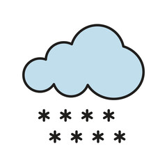 snow color line icon with white background vector stock illustration