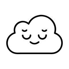calm cloud icon, singles awareness line art, self-love icon - simple black line art icon of calm cloud, for singles awareness day celebrations. self-love vector icon.
