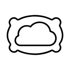 cloud pillow icon, singles awareness line art, self-love icon - simple black line art icon of cloud pillow, for singles awareness day celebrations. self-love vector icon.
