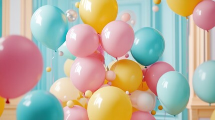 Colorful balloons on a party background