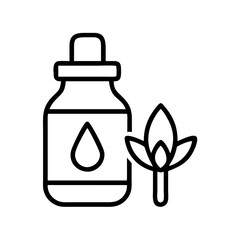 essential oils icon, singles awareness line art, self-love icon - simple black line art icon of essential oils, for singles awareness day celebrations. self-love vector icon.