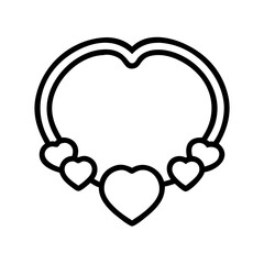 Fototapeta premium heart bracelet icon, singles awareness line art, self-love icon - simple black line art icon of heart bracelet, for singles awareness day celebrations. heart bracelet vector icon.
