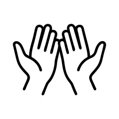 massage hands icon, singles awareness line art, self-love icon - simple black line art icon of massage hands, for singles awareness day celebrations. self-love vector icon.