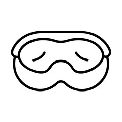 sleeping mask icon, singles awareness line art, self-love icon - simple black line art icon of sleeping mask, for singles awareness day celebrations. self-love vector icon.