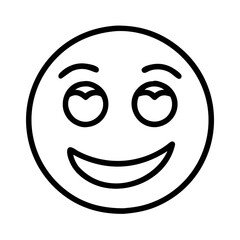 smiling eyes emoji icon, singles awareness line art, self-love icon - simple black line art icon of smiling eyes emoji, for singles awareness day celebrations. self-love vector icon.