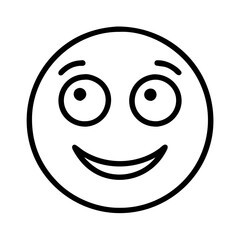 smiling eyes emoji icon, singles awareness line art, self-love icon - simple black line art icon of smiling eyes emoji, for singles awareness day celebrations. self-love vector icon.