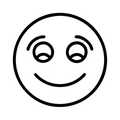 Fototapeta premium smiling eyes emoji icon, singles awareness line art, self-love icon - simple black line art icon of smiling eyes emoji, for singles awareness day celebrations. self-love vector icon.