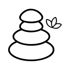spa stones icon, singles awareness line art, self-love icon - simple black line art icon of spa stones, for singles awareness day celebrations. self-love vector icon.