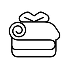 spa towel wrap icon, singles awareness line art, self-love icon - simple black line art icon of spa towel wrap, for singles awareness day celebrations. self-love vector icon.
