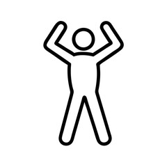 stretching arms icon, singles awareness line art, self-love icon - simple black line art icon of stretching arms, for singles awareness day celebrations. self-love vector icon.