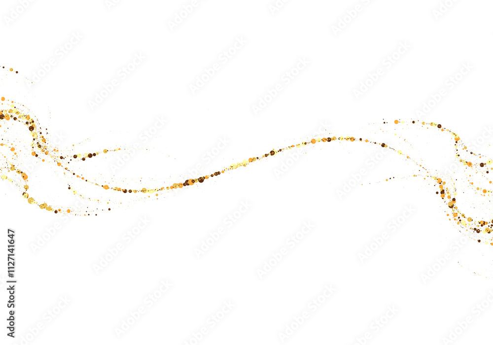 Aufkleber scattered gold particles in the shape of a wave. a festive design element.