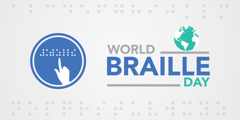 Fototapeta premium World Braille Day, World Braille Day on January 4th, World Braille Day international holiday, World Braille Day, Important Day 