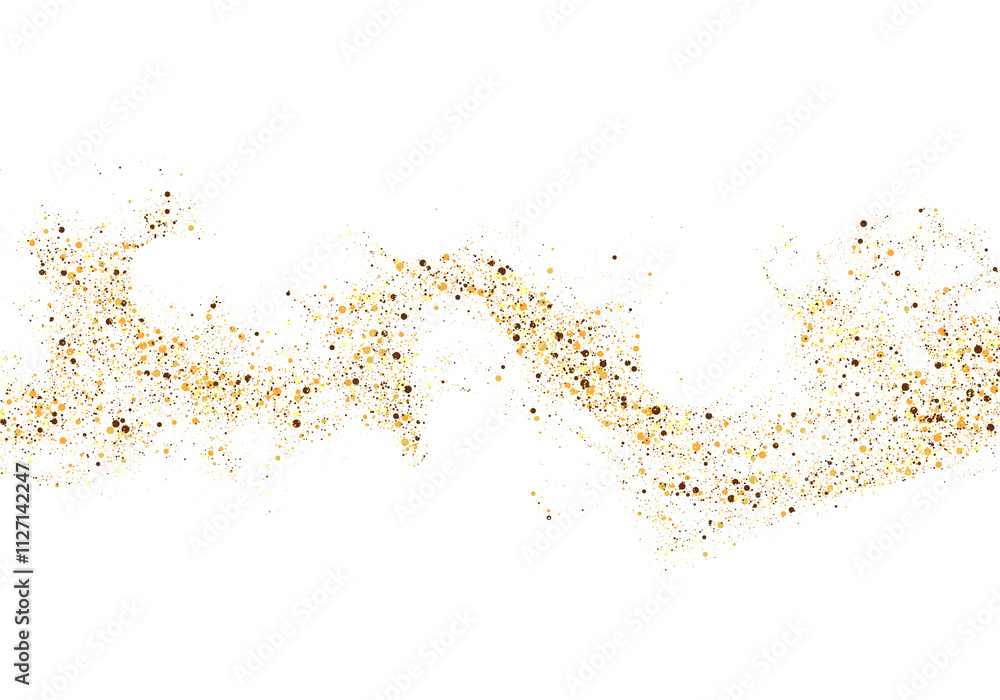 Aufkleber scattered gold particles in the shape of a wave. a festive design element.