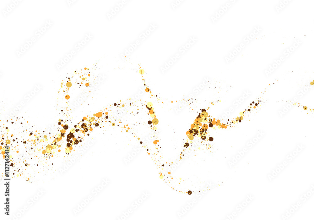 Aufkleber scattered gold particles in the shape of a wave. a festive design element.