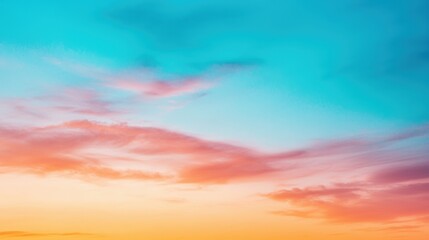 Obraz premium Vibrant sunset sky with colorful clouds creating a stunning gradient effect