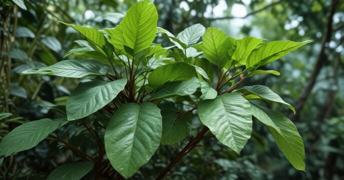 Close-up of wild betel leafbush plant with medicinal properties, green, plant, medicinal properties, antioxidant