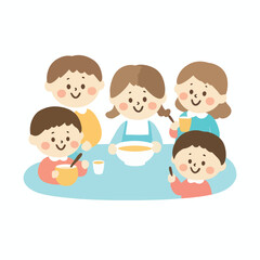 Children Drinking milk illustration vector design, logo and icon design