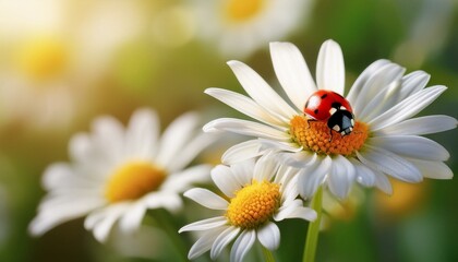 Obraz premium ladybug on daisy