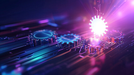 Obraz premium Futuristic Digital Interface with Glowing Code and Innovation