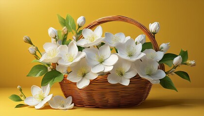 bouquet of snowdrops in basket