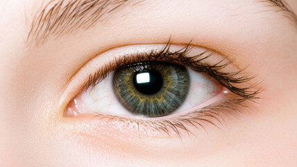 Obraz premium Intricate human eye with detailed iris and eyelashes