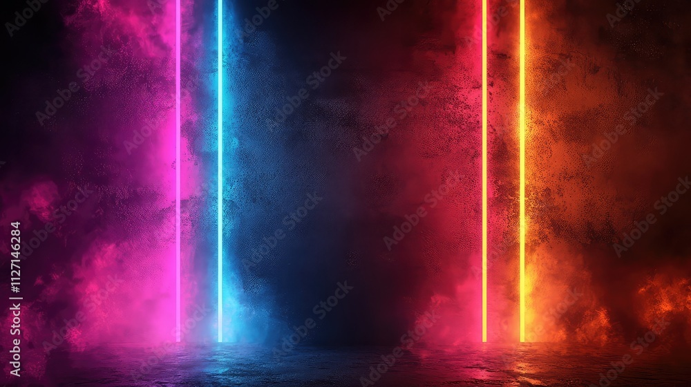 Aufkleber transform your creative projects with vibrant neon gradient background featuring retro glow and grun