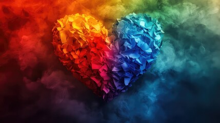 Vibrant LGBT Rainbow Heart Promoting Inclusivity and Love