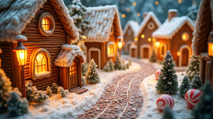 Magical Winter Holiday Village Crafted from Sweet Treats