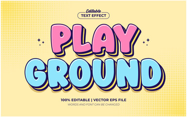 Playground 3d Editable Text Effect Style Premium Vector