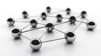 Fototapeta premium Network of Metallic Spheres: A Visual Representation of Connection