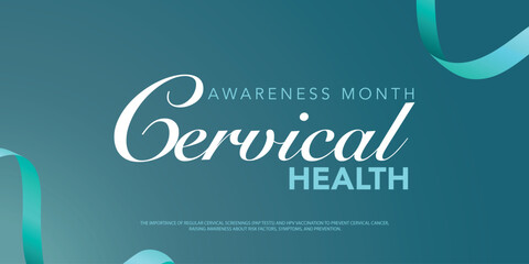Cervical cancer awareness month is observed every year in january. January is cervical cancer awareness month. Vector template for banner, greeting card, poster with background. Vector illustration.