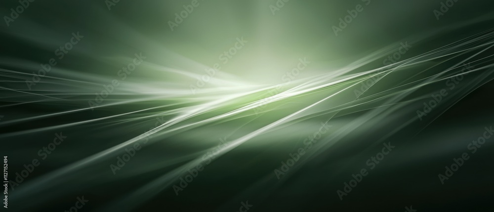 Poster abstract digital art piece with a dark green background. the background is predominantly black, with