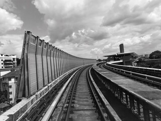 Fototapeta premium railway track in black and white colour
