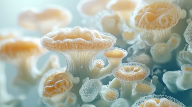 Abstract Bioluminescent Fungi: A Detailed Macro View