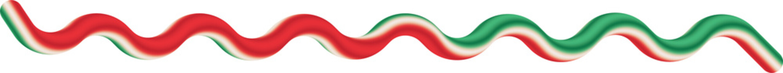Wavy Red and Green Decorative Border Separator Line Element