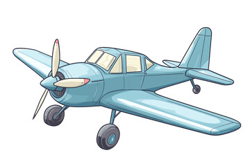 a cartoon of a blue airplane