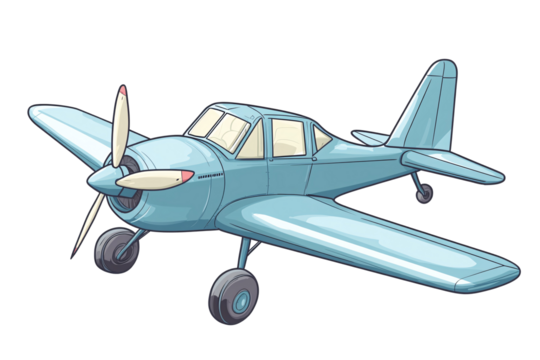 a cartoon of a blue airplane