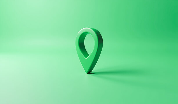 green location pin on a green background - Powered by Adobe