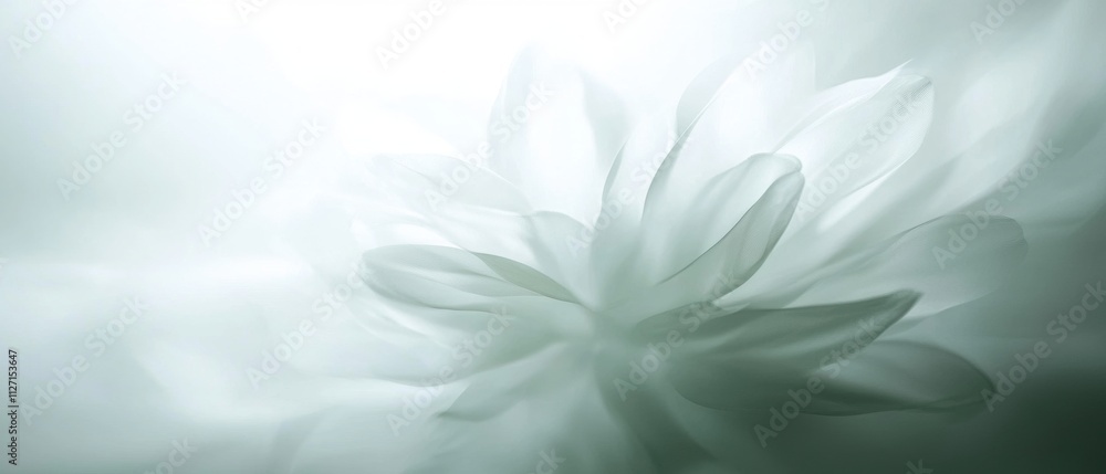 Aufkleber close-up of a white flower with multiple petals. the petals are arranged in a symmetrical pattern, c
