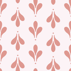 Seamless vector pattern with elegant pink fleur de lis flowers textile scrapbook packaging © Kateryna
