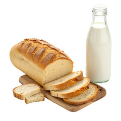 milk loaf of bread with slices isolated in white 