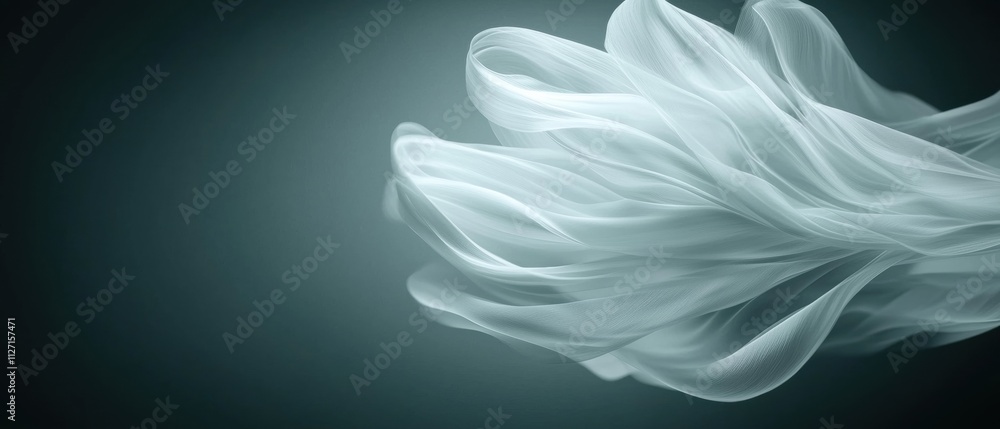 Poster abstract digital art piece that appears to be made up of a series of curved lines and curves that cr