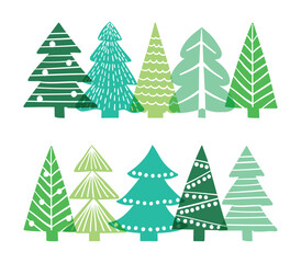 Abstract Christmas tree. Colourful X-Mas ornament. Vector illustration