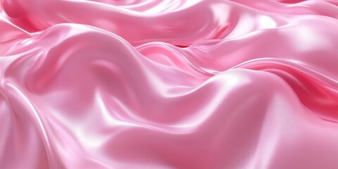 Obraz premium Soft pink silk fabric with elegant waves and folds.